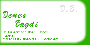 denes bagdi business card